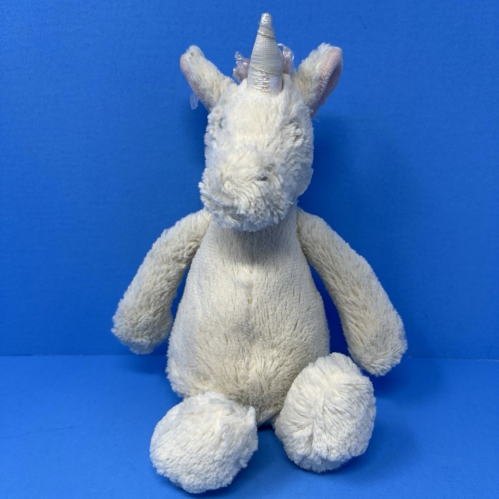 Jellycat Bashful Unicorn Small 8"‎ Plush White Pink Stuffed Animal Toy